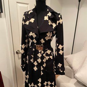 L.A.M.B. Gwen Stefani Geometric Pattern Trench Coat Sz 8